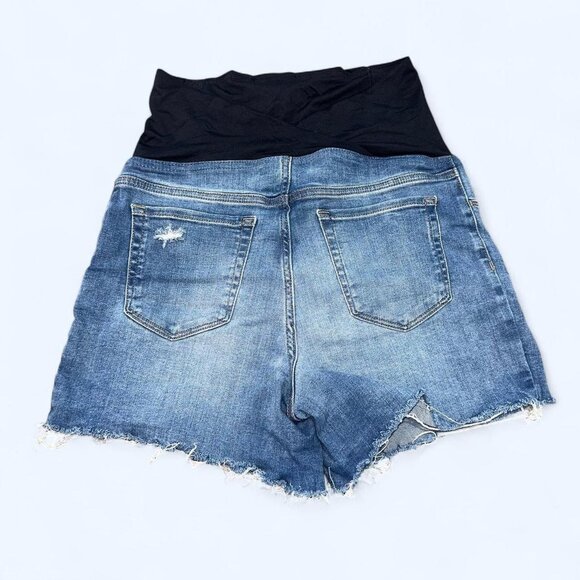 Isabel Maternity Distressed Denim Shorts - Picture 3 of 3